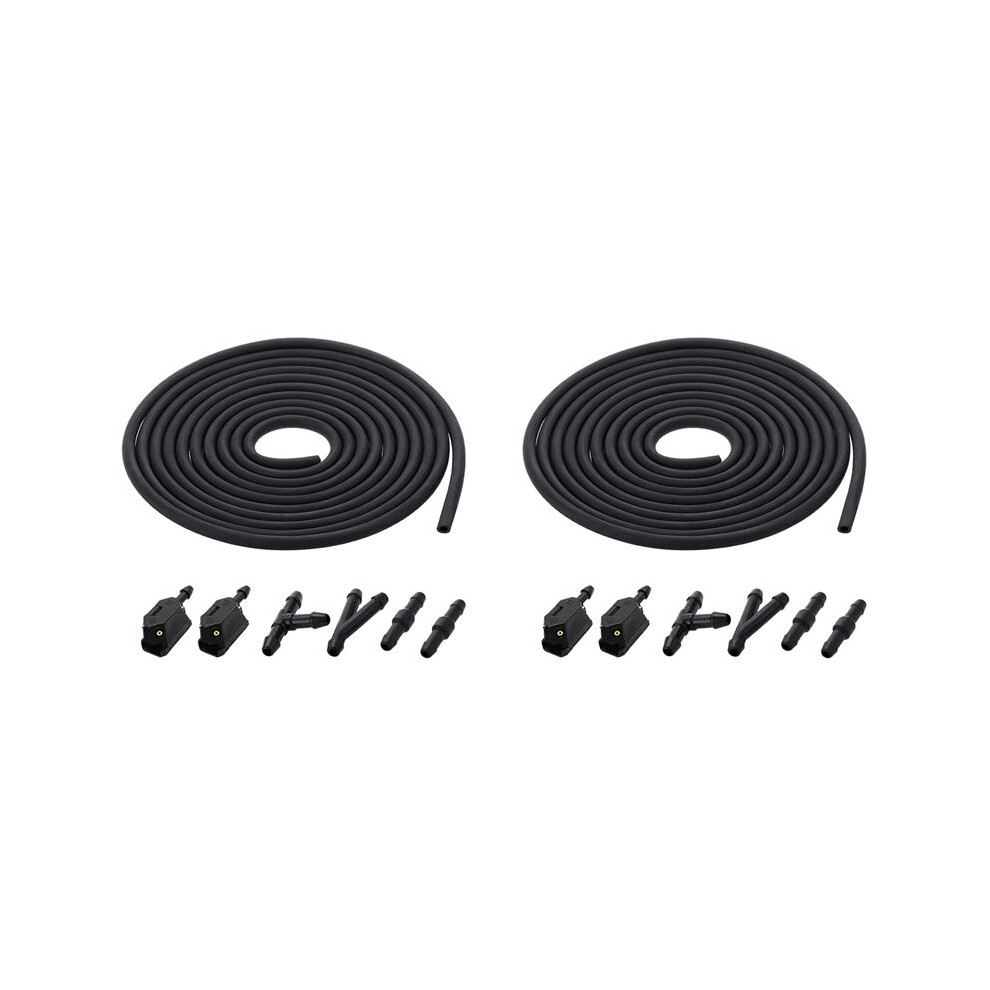 14Pcs Front Windscreen Wiper Arm Washer Nozzle Jet 4 Way Check Valve 2M Tube Pipe Hose T Y Connector Straight 6032102291479