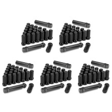 Tuercas de Rueda M14X1.5, 120 Piezas 14Mx1.5 7 Spline Drive Awl Tuercas de Rueda de Cono de Bellota 2 Pulgadas de Largo Negro con 10 Llaves de Vaso
