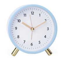 Reloj Despertador de 4,5 Pulgadas para Mesita de Noche, Reloj Despertador AnalóGico para Dormitorio, Funciona con Pilas, Reloj Redondo con Luz de