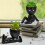 4PCS Artificial Succulent Planters,  Potted Ceramic Succulent Decor,  Human Shaped Black Pots Small Pots 8