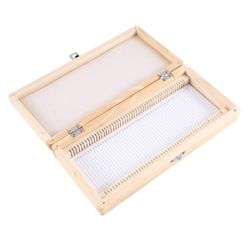 Wooden Slide Storage Box, Holds 50 Slides, Microscope Slide Box 2