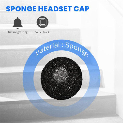 Fasdga 100 Pcs Black Sponge Earbud Headphone Cap Ear Pads Cover Replacement 1
