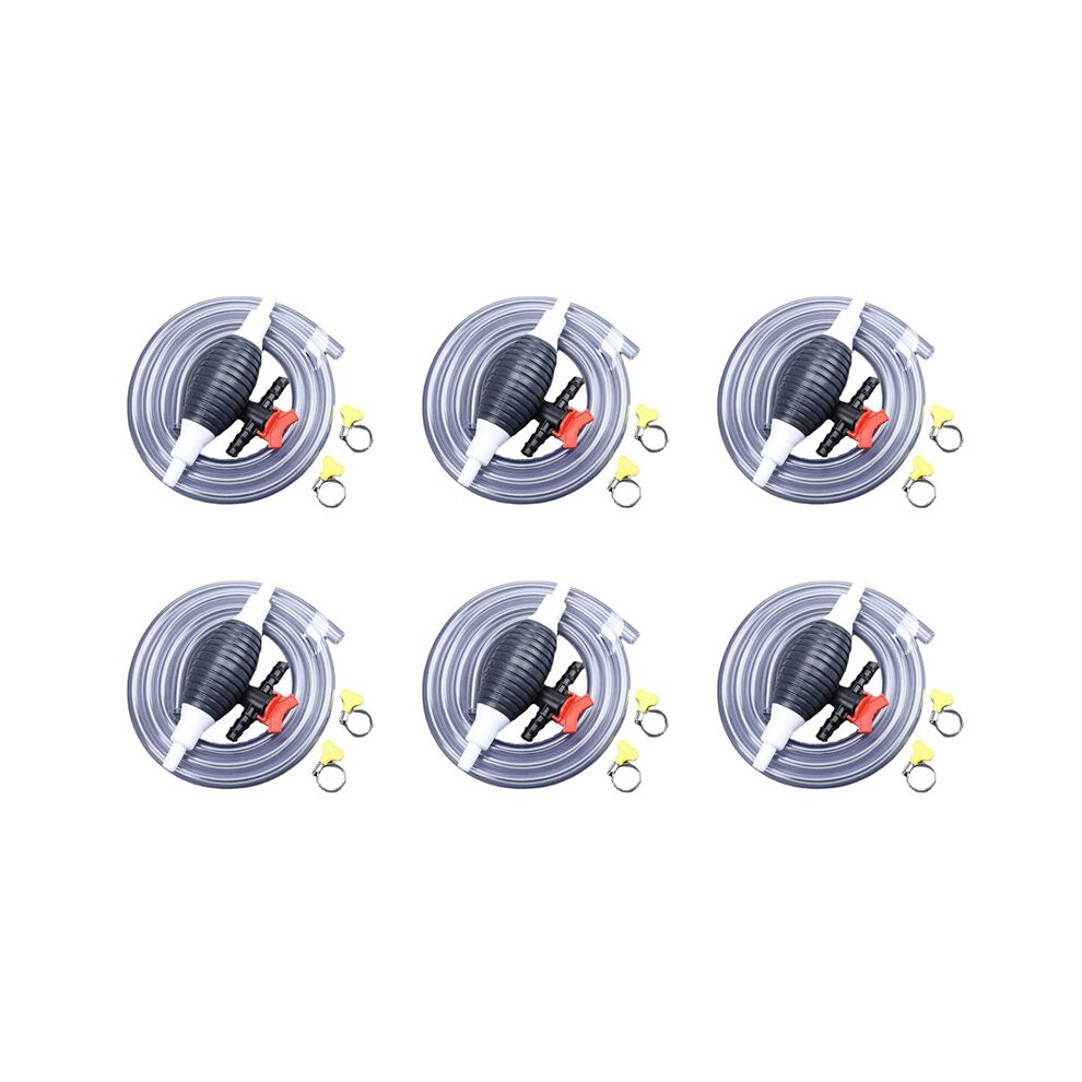 6X Multifunction Liquid Sucker Pump, Manual Fuel Transfer Pump Gasoline Siphon Hose, Portable Siphon Pump (1Meter)