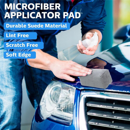 Suede Microfiber Applicator Pads for Detailed Car Waxing and Ceramic Coating 12Pack 2