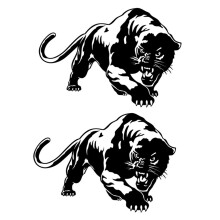 2X Tiger Car Sticker Cool Decals Vinyl Waterproof Auto Tuning Styling Black