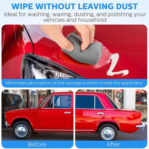Suede Microfiber Applicator Pads for Detailed Car Waxing and Ceramic Coating 12Pack 1