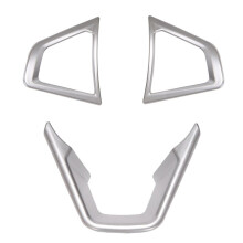 3 PièCes Argent Couverture de Volant Garniture Cadre de Bouton de Volant pour Fusion Mondeo 2013-2019
