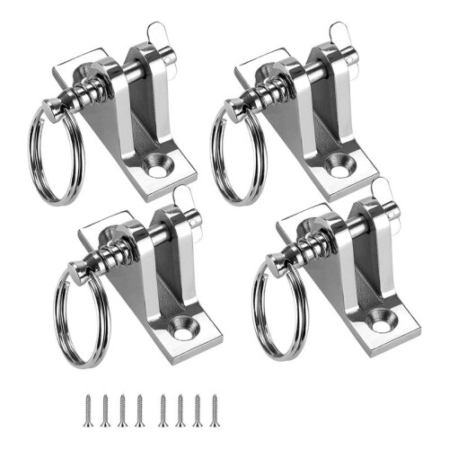 Bimini Top Deck Hinge with Quick Release Pin, Bimini Top Fitting Hardware 90 Deck Hinge, Installation Screws