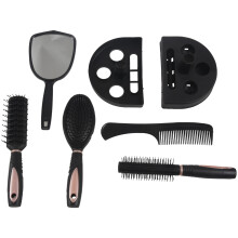 5Pcs Hair Brushes Comb Set Women Ladies Hair Care Massage Hairbrush With Mirror And Stand