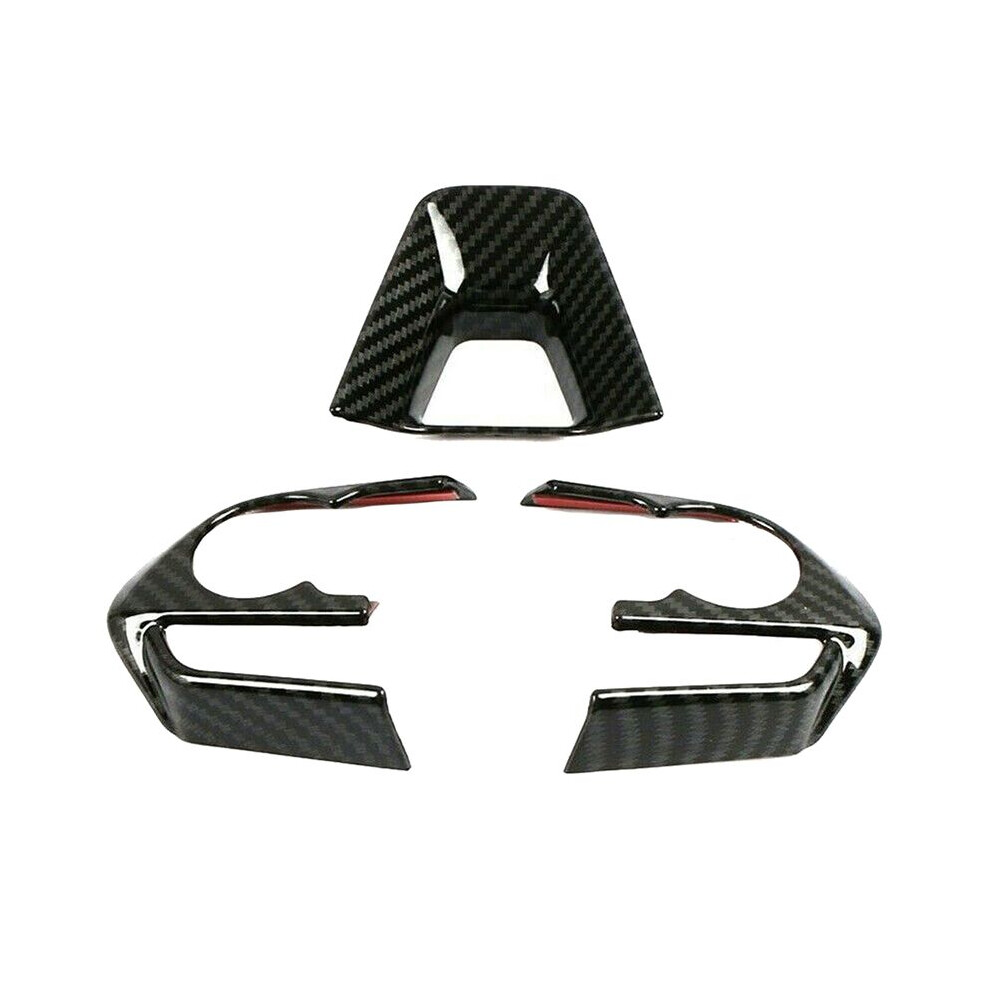 3Pcs For 2019-2020 Carbon Fiber Style Hatchback Steering Wheel Button Cover Trim 6032059974203