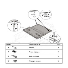 Universele Vervangende Onderdelen voor Harde Drievoudige Tonneau Cover Pickup Truck Cargo Cover Bevestigingsset