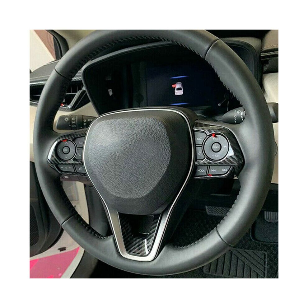 3Pcs For 2019-2020 Carbon Fiber Style Hatchback Steering Wheel Button Cover Trim 6033522804751