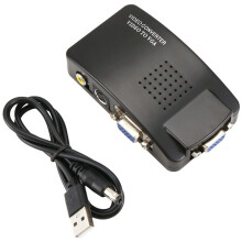 AV to VGA Adapter RCA VGA Converter PC RCA Composite S-Video AV Input to PC VGA LCD Output Converter Box
