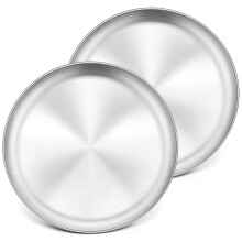 10 Inch Pizzapannen Set van 2, Roestvrijstalen Pizzaronde Bakplaten, Scherpere Ovenpan voor Bakken, Duurzaam
