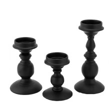 Candelabro de Hierro Pintado de Negro de Estilo Nórdico, Candelabro de Metal, Adornos para Bodas, Vacaciones, Decoración del Hogar, Candelabro