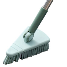 Cepillo de Piso Triangular para Limpiar Huecos de Bañeras y Pisos, Mango Largo Desmontable para Baño, Cocina y Balcón