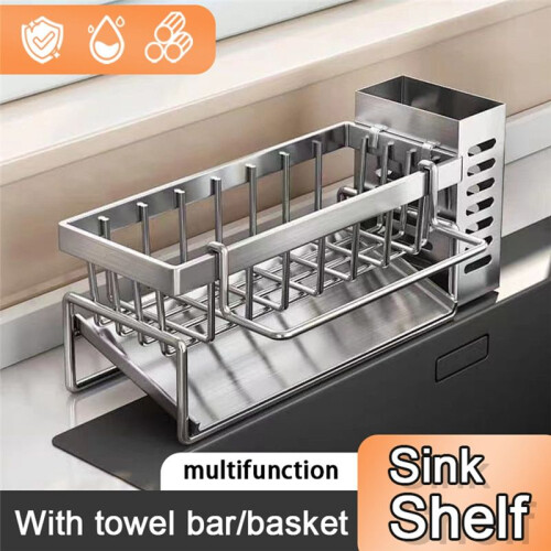 Sink Cleaning Tool Storage Rack Kitchen Multi-Function Drain Rack Sponge Cleaner Storage Rack Rag Rack 1