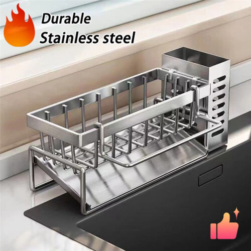 Sink Cleaning Tool Storage Rack Kitchen Multi-Function Drain Rack Sponge Cleaner Storage Rack Rag Rack 2