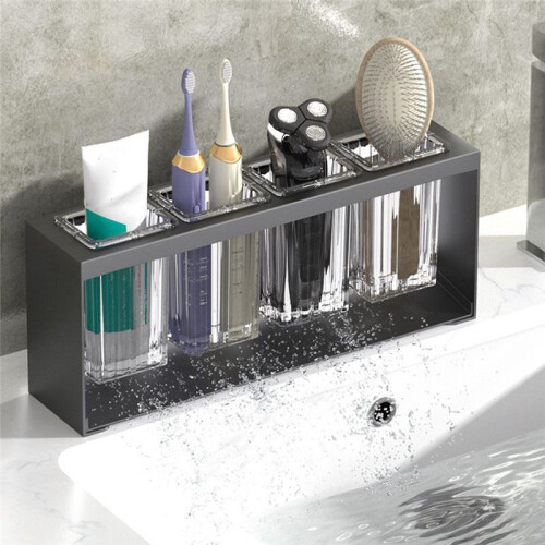 Multifunctional Chopsticks and Spoon Storage Rack Automatic Drain Cutlery Rack Kitchen Storage Tool Gray 2
