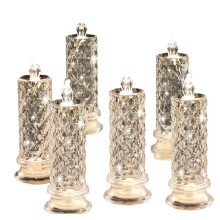 Velas Sem Chama de LED Rose Shadow, 6 Velas Românticas Operadas Por Bateria, Velas de Pilar de LED para o Dia Dos Namorados