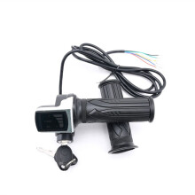 Gasgriff für Elektrofahrräder, Drehgasgriffe für Elektroroller mit LCD-Display und Power-Key-Locker, 36 V