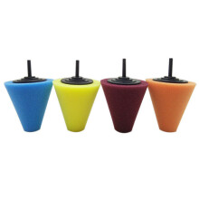 Cubo de Rueda de Coche Esmalte Pulido VáStago Esponja de Pulido Cono Espuma MetáLica Almohadilla para Ruedas de Coche Puertas y Manijas de Coche 4