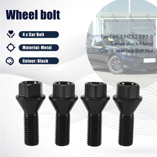 4Pcs Schwarz Wheel Bolt Radmutter für  E30 E36 E46 E60 E90 36136781150 2