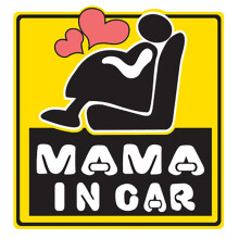 12x12cm MAMA in Auto Zwanger aan Boord Autosticker PVC Kleurrijke Decals Motorfiets Accessoires Sticker