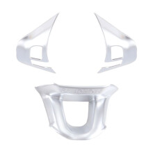 3 Stks/Set Auto Stuurwiel Decoratie Cover Trim Sticker Fit voor  2008 208 308 2014-2018 Matte Zilver