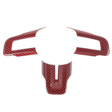 Rivestimento Coprivolante Rosso in Fibra di Carbonio per  Mustang 2016-2023 Stile Decorazione Interni