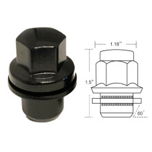 20 X Schwarze Rad Muttern M14 X 1,5, Passend für Land  Sport HSE LR3 LR4 LR2 RäDer