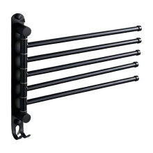 Bath Towel Rack Swivel Towel Rack Bathroom Swing Arm Towel Bar Wall Mounted Clothes Hanger 5 Strokes