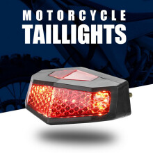 5 in 1 Motorcycle LED Turn Signals Stop Rear Tail Brake Light License Plate Universal Red