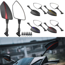Motorfiets Universele 10mm 8mm Achteruitkijkspiegel Axe Achteruitkijkspiegel Zijspiegel met 6 Schroeven Zilver