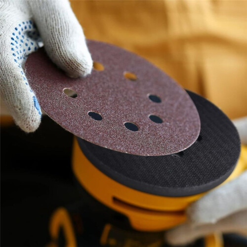10 Pcs Soft Density Interface Pads 5inch 8 Holes Hook and Loop Sponge Cushion Buffer Backing Pad Sanding Interface Pad 1
