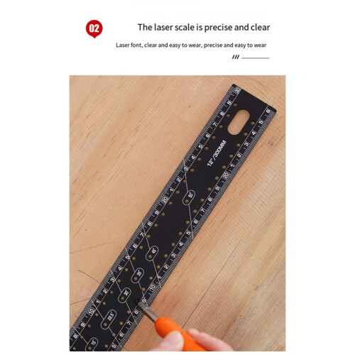 New High-Precision Aluminum Alloy Multi-Function 90 Degree Woodworking Square Combination Square Hole Ruler 30CM 1
