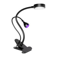 3W LED UV Dual Lamp in One Nail Art Lamp Nail Art Lighting UV Gel Polish Curing Lamp Brightness Adjustable Portable Lamp