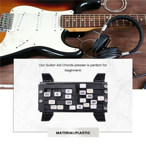 Guitar Learning Aid Tool Guitar Chord Trainer Guitar Practice Aid Teaching Learning System for Guitar Beginner Black 2