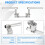 Adjustable Motorcycle Handlebars Handle Bar, Detachable Steering Hangers Handle Bars System for 125cc Scooter Silver 7