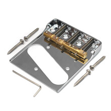 TL Gitarren-Tonabnehmerring für Bridge Style Metallrahmen mit Kompensierten Messing-Sätteln, Flache und Abgeschnittene Seiten, Silber