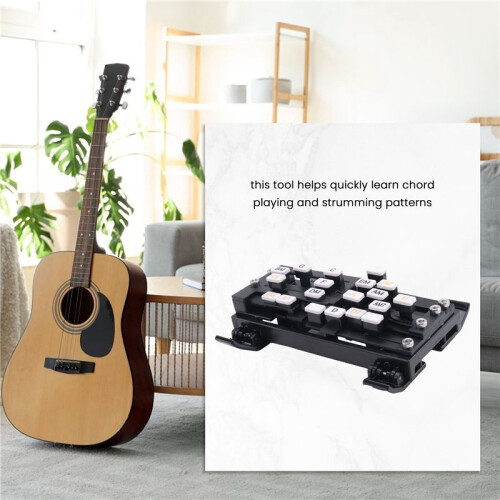 Guitar Learning Aid Tool Guitar Chord Trainer Guitar Practice Aid Teaching Learning System for Guitar Beginner Black 2