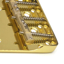TL Gitarren-Tonabnehmerring für Bridge Style Metallrahmen mit Kompensierten Messing-Sätteln, Flache und Abgeschnittene Seiten, Gold