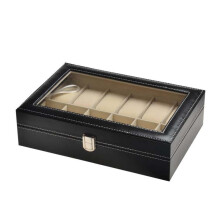 Watch Case, 12 Slot Watch Box PU Leather Watch Organizer Case, for Men and Women Presents