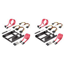 2X Suporte de Montagem de Disco Rígido SSD Duplo 3,5 a 2,5 Cabos Do Kit de Unidade Disco Rígido Interna Unidade de Disco Rígido 2,5 para Bandeja de