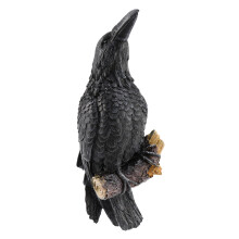 Raven Statua FałSzywy Kruk Statua z żYwicy RzeźBa Ptaka Wrona na ZewnąTrz Wrony Halloween Decor Kreatywna Dekoracja Eauves