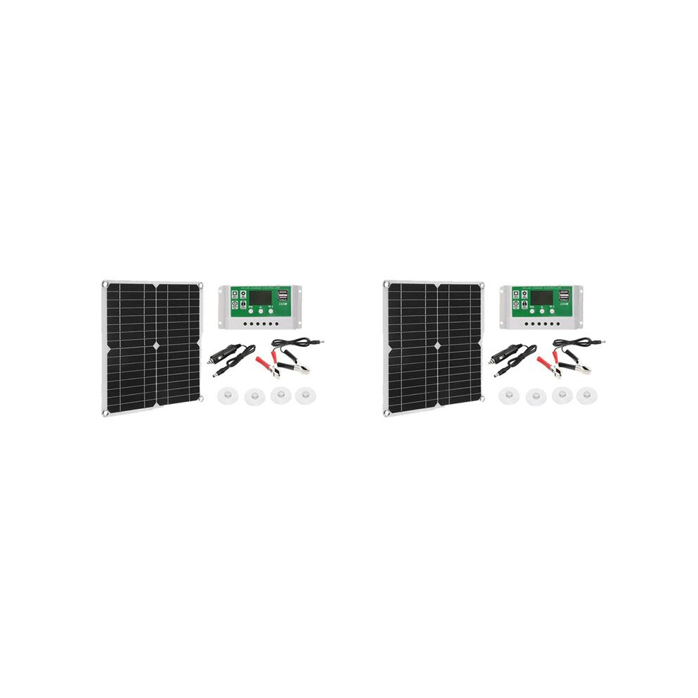 2X 12W Solar Panel Kit 50A 12V Battery Charger With Controller Caravan Boat 4712144688681