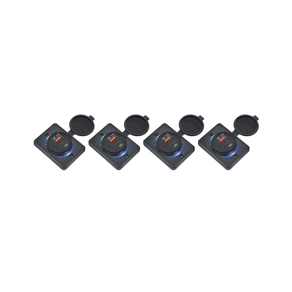 4X Car Charger Socket 18W And Qc 3.0 Usb Quick Charge Socket Quick Charge 3.0 Qc 3.0 For Car Boat Marine Rv Mobile 6031240201517