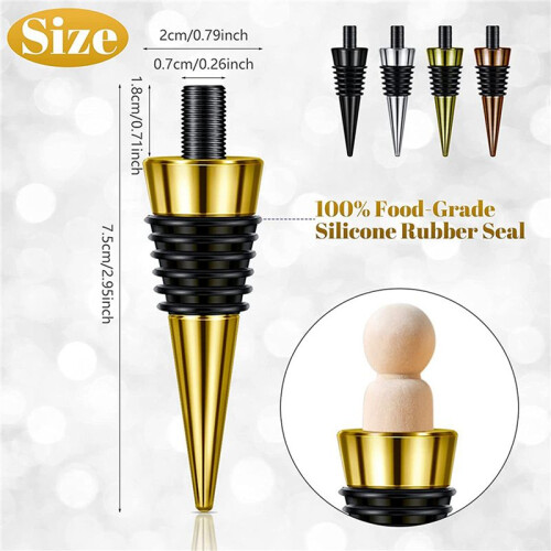 40 Pieces Blank Bottle Stopper with Threaded Post Metal Wine Stopper Inserts Set Hardware for Wood Turning DIY Project 1
