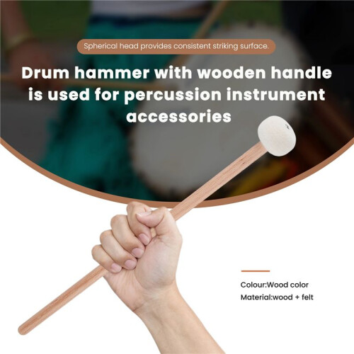 1 Pair  Mallets Drumsticks Drum Sticks with Wood Handle for Percussion Instrument Accessories 2