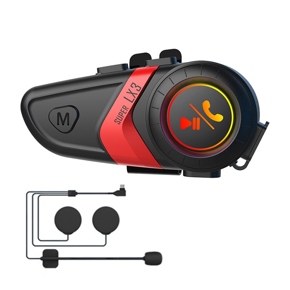 Lx3 Helmet Headset 1200Mah Motorcycle Bt5.0 Wireless Hands-Free Call Stereo Anti-Jamming Waterproof Headset-A 6032125415579